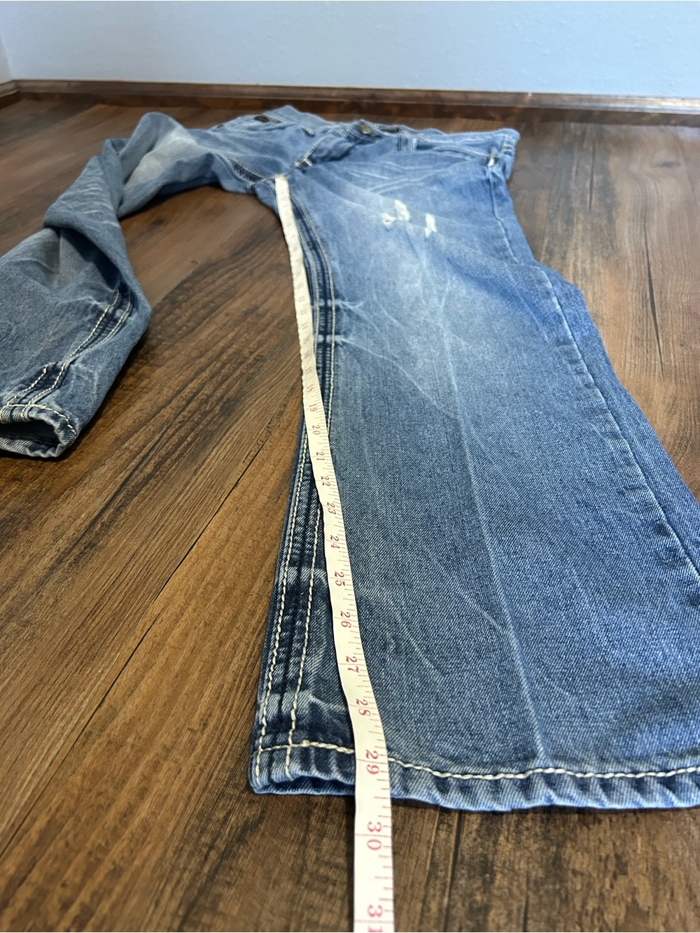 30x30 Axe & Crown Distressed Bootcut Jeans — Light Blue - Picture 7 of 7